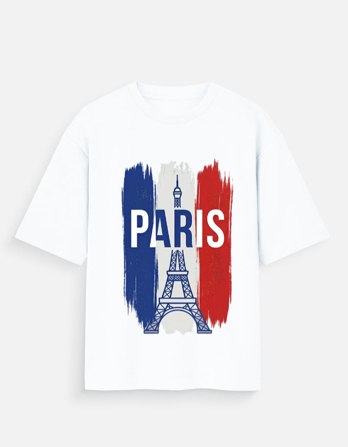 Paris Grunge Tricolor - Unisex Oversized T-Shirt