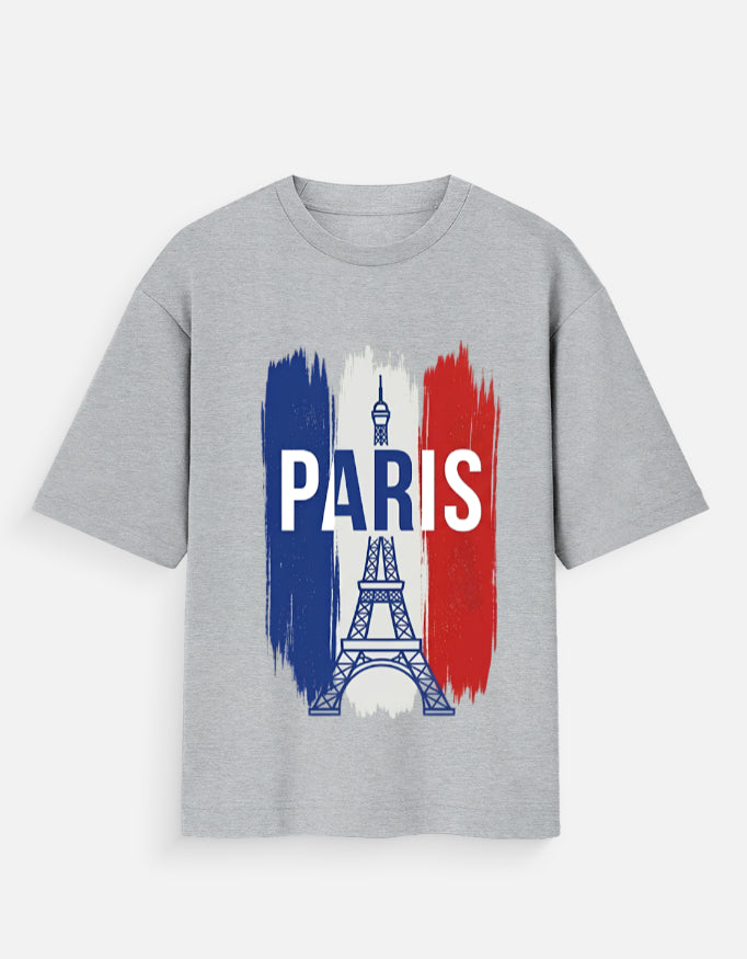 Paris Grunge Tricolor - Unisex Oversized T-Shirt